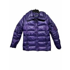 Ralph Lauren Jacket Womens Small Purple Down Puffer Winter Coat Patch